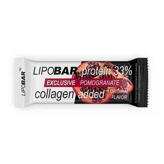Батончик протеїновий із колагеном Lipobar Exclusive 50g гранат Київ