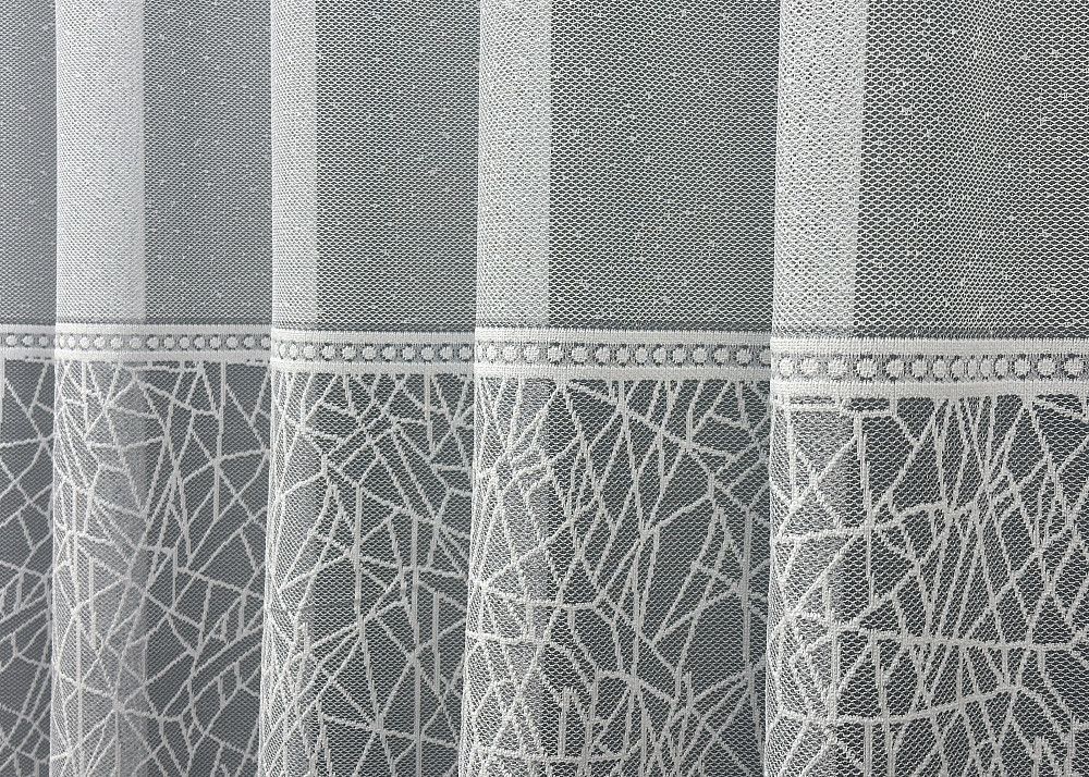 Тюль VR-Textil 1672т Жаккард Белый с серым 300х270 см (42-0686) Киев - изображение 5