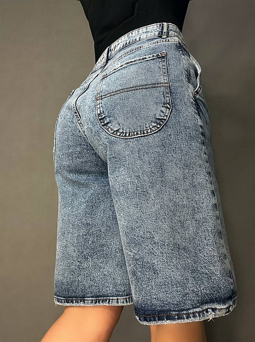 Шорти жіночі джинсові Its Basic 544-30 бермуди стрейч з рваним низом сині, синій, 31, 31, 80 см, 110 см Київ - фото 2