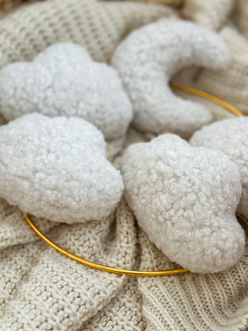 Дитячий музичний мобіль на ліжечко для немовлят WooolyWool «Хмари букле» з 35 мелодіями Київ - фото 8