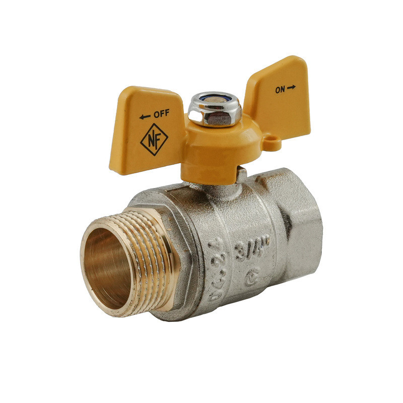 Кран кульовий Nolf classic NFC.722-08-3/4" FM ГШМ YELLOW, ручка "метелик" жовта (NF3130) Київ - фото 2