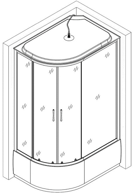 Душевой бокс ассиметричный правый OBRA H120FFSR BRAVO (3уп.) Київ - фото 5