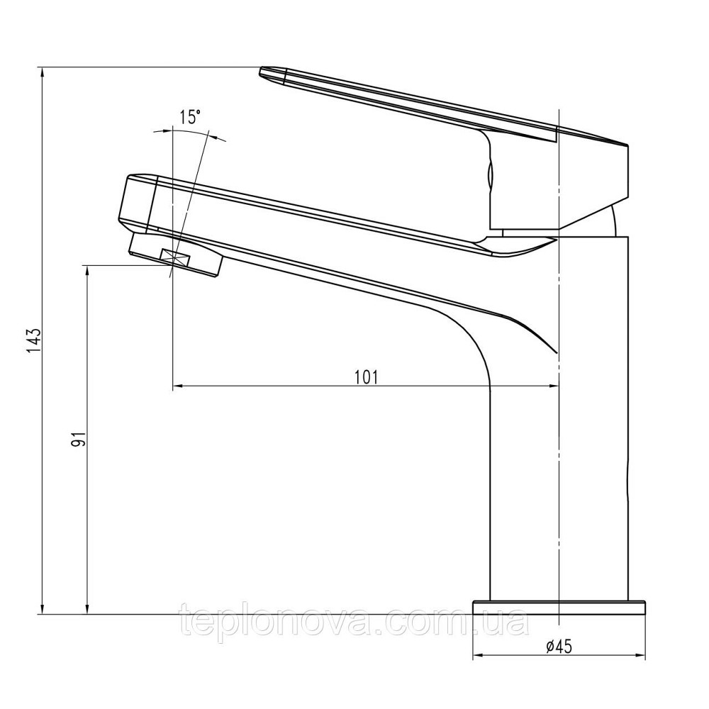 Змішувач для умивальника TOPAZ CAPRI TCA-15207-H44-BL картридж D25, H=140, шланги 45 см Чернівці - фото 7