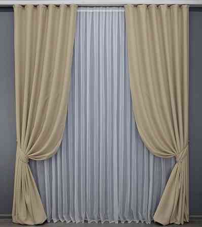 Комплект готових штор VR-Textil Блекаут Midnight № 1222ш Кремовий 150х270 см 2 шт (33-0149) Київ