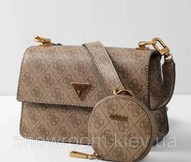 Жіноча сумочка Guess на плече (841619) світло-коричнева Київ - фото 4