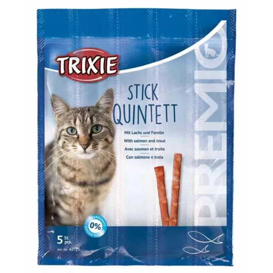 Ласощі палички для кішок Trixie TX-42725 Premio Stick Quintett з лососем та фореллю 5 шт х 5 г Вінниця
