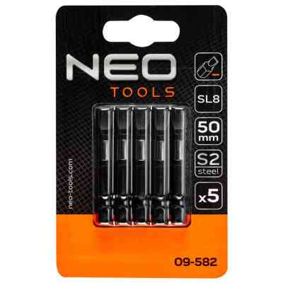Набор бит Neo Tools ударных S2, 50 мм, SL8-5 шт. (09-582) Винница