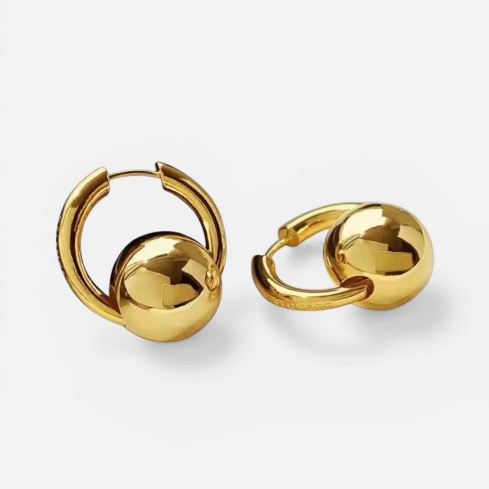 Сережки Balenciaga кульки позолота 18K, сережки кільця трансформери, маленькі стильні сережки кільця Одеса - фото 10