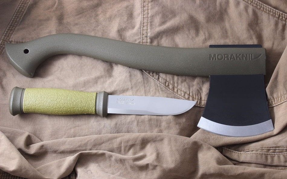 Туристичний Набір Сокира з чохлом та ножем Morakniv "Camping Axe + Knife Outdoor" (1-2001) Сталь Нововолинськ - фото 9