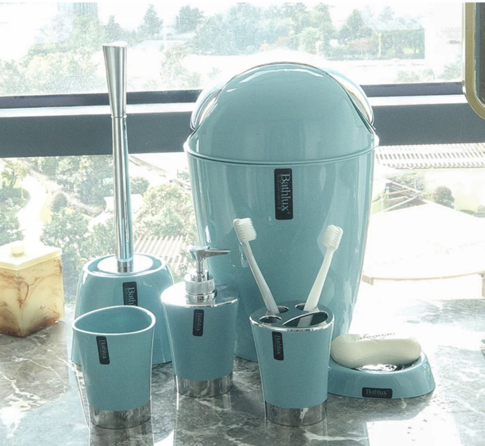 Набор аксессуаров для ванной Bathlux люкс качества , 6 предметов Бирюзовый Каменец-Подольский - изображение 6