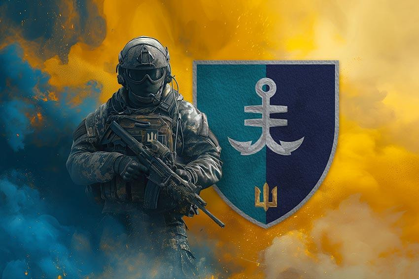 Банер Воїн 35 окрема бригада морської піхоти 900х600 мм Запоріжжя - фото 1