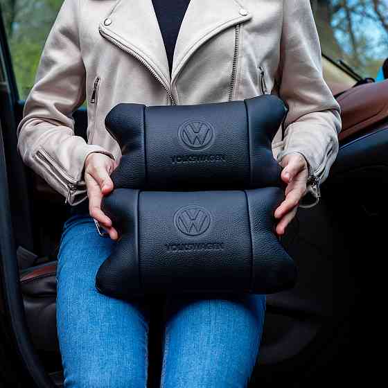 Подушка для поддержки головы в машине Volkswagen, Подушка подголовник для дороги, Подарок водителю EQ-86 Львов