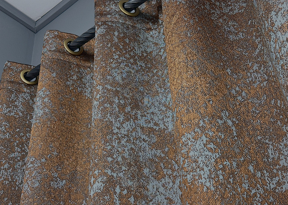 Комплект штор на люверсах VR-Textil Мрамор Al-9 № 1638ш Медный с серым 150х270 см 2 шт (37-0176) Киев - изображение 8