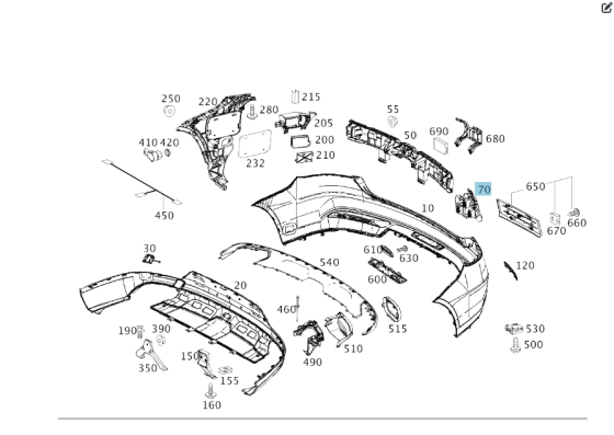 Mercedes-Benz  A2928800303 Внутрішній кронштейн заднього бампера лівий GLE Coupe C292 Одесса
