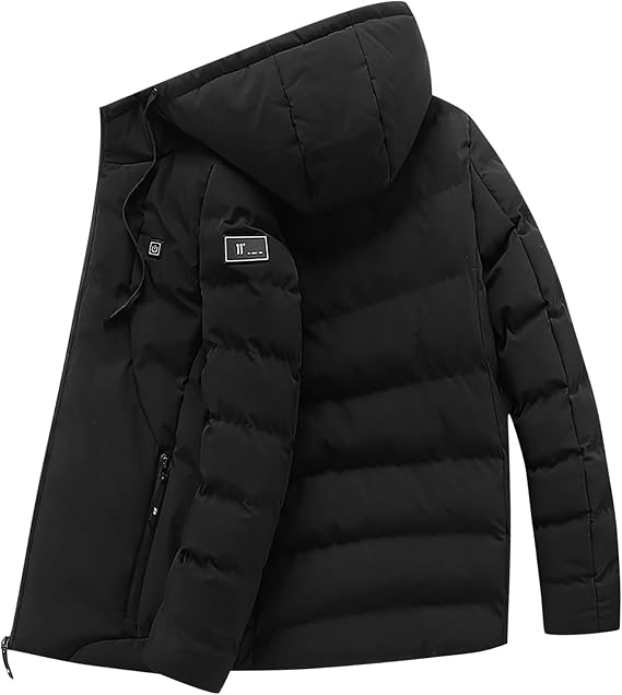 Куртка-парка з підігрівом 15 зон, Softshell, 3 режими, USB, чорна, вітрозахисна, з капюшоном, унісекс Київ - фото 6