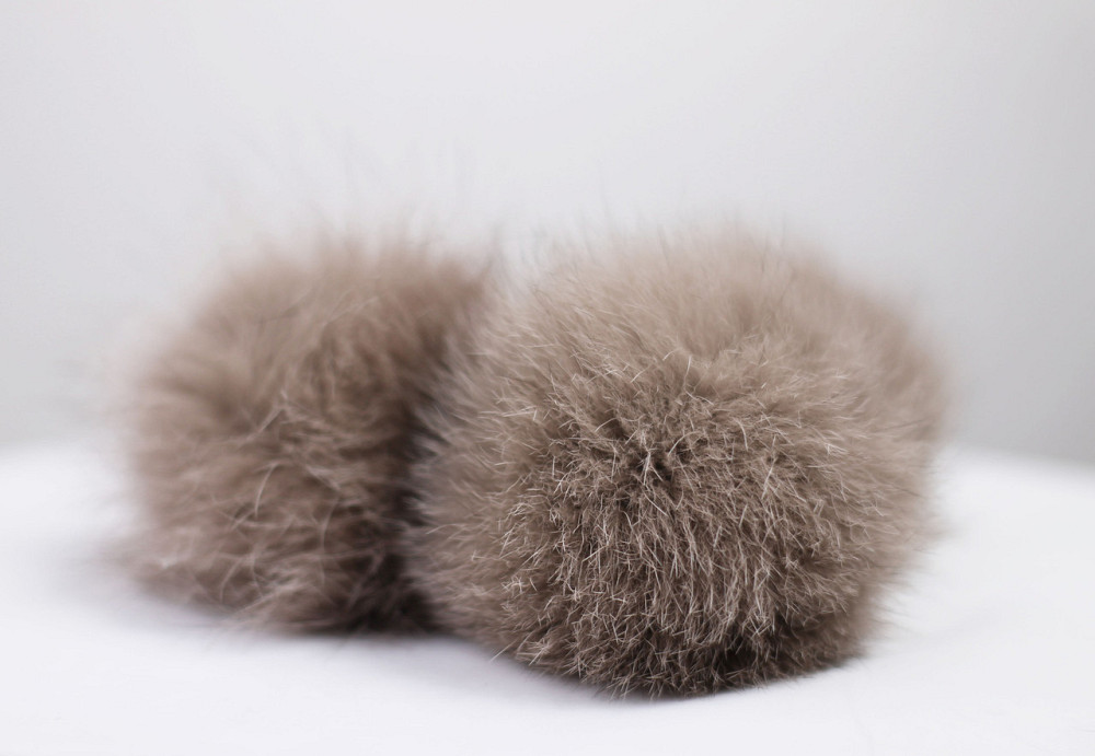 Помпони з натурального хутра песця на шапку 10-12см Кофе Харків - фото 3