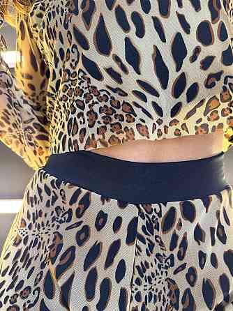 Штани кльош жіночі в сітку з шортами Леопард 42/46 Харків