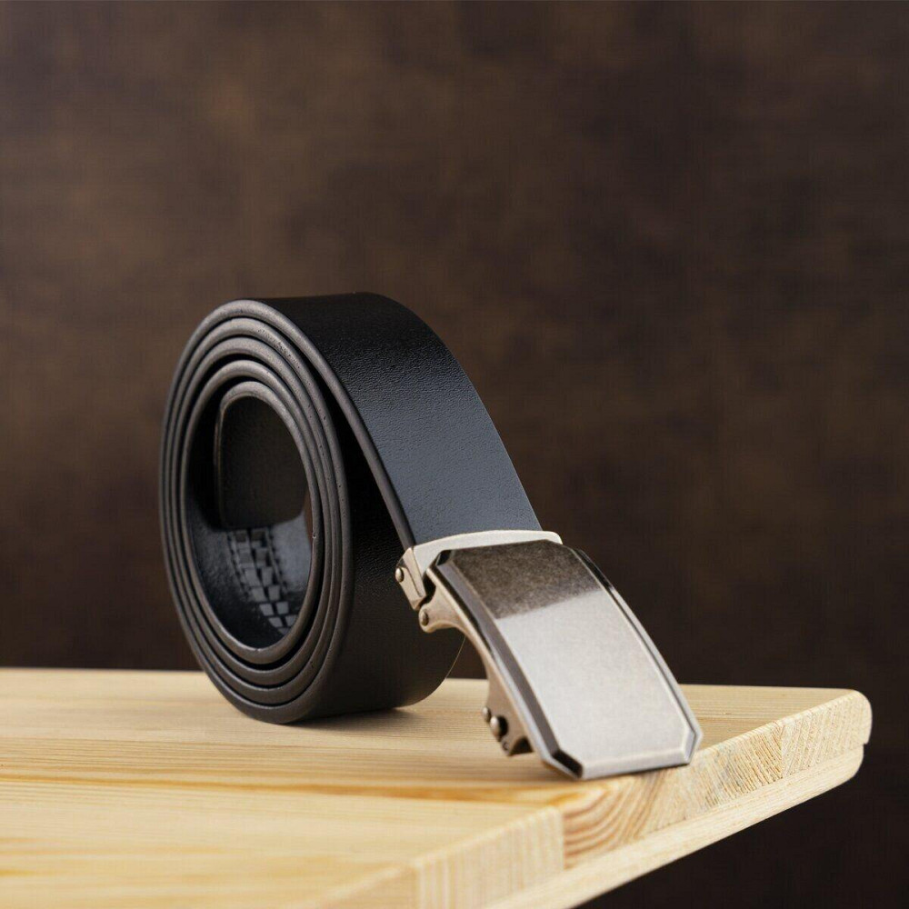 Ремень мужской c угловатой пряжкой Vintage 20274 Черный Киев - изображение 8