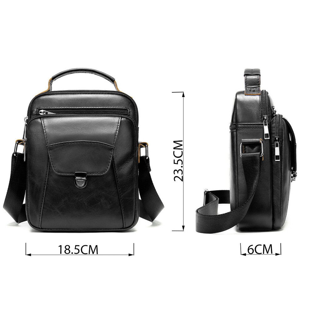 Сумка чоловіча з щільної шкіри 14995 Vintage Чорна Київ - фото 9