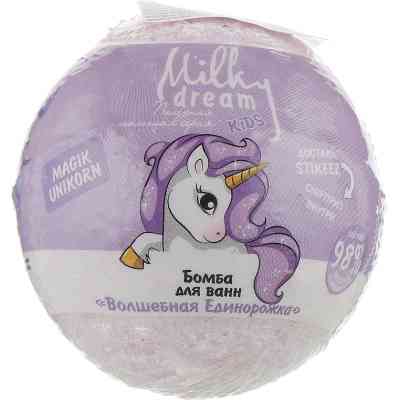 Бомбочка для ванны Milky Dream Kids Волшебная единорожка 100 г (4820205301735) Винница