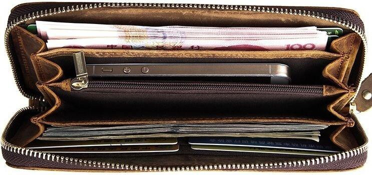 Чоловік клатч Vintage 14462 шкіра під крокодила Коричневий Київ - фото 10