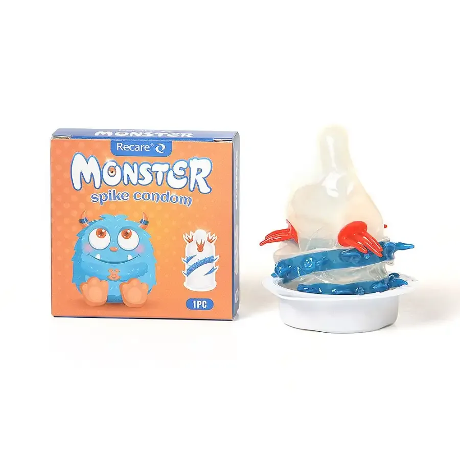 Насадка на член Recare Blue Monster Spike Condom (презерватив с усиками и спиралью шипов) Львов - изображение 1