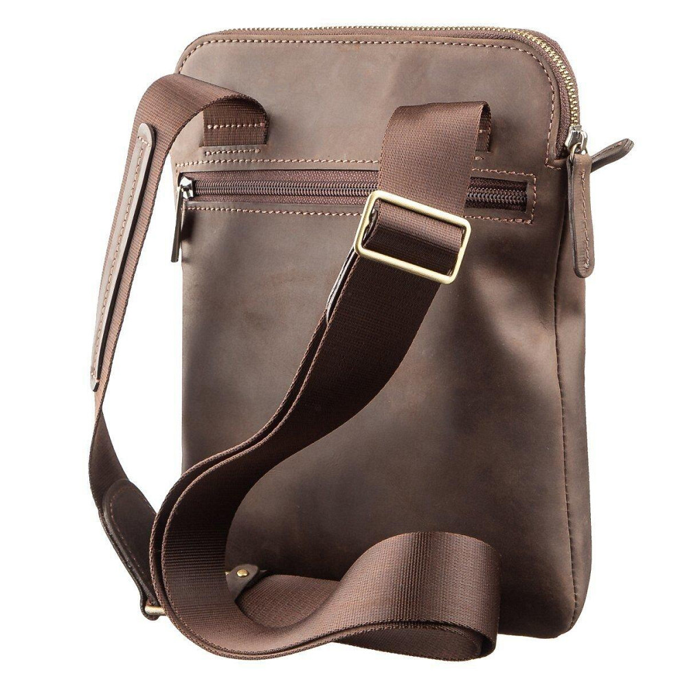 Стильный мужской мессенджер из винтажной кожи Shvigel 11180 Коричневый Киев - изображение 2