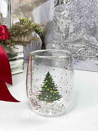 Кухоль чашка подвійне скло Olens "Проздній ялинок" 330 мл Ручне миття 102-1178 Київ