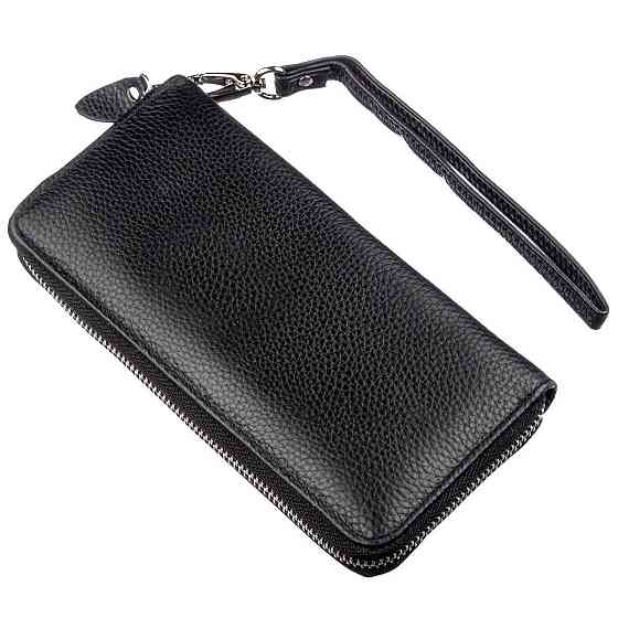 Шкіряний жіночий клатч на блискавки ST Leather 18933 Чорний Київ