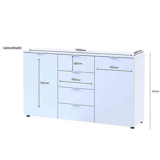 Комод у спальню Doros Рон 5 140х38х81 см Білий (DRS-011300) Львів