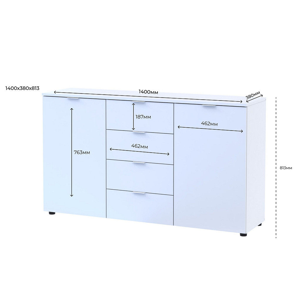Комод у спальню Doros Рон 5 140х38х81 см Білий (DRS-011300) Львів - фото 4