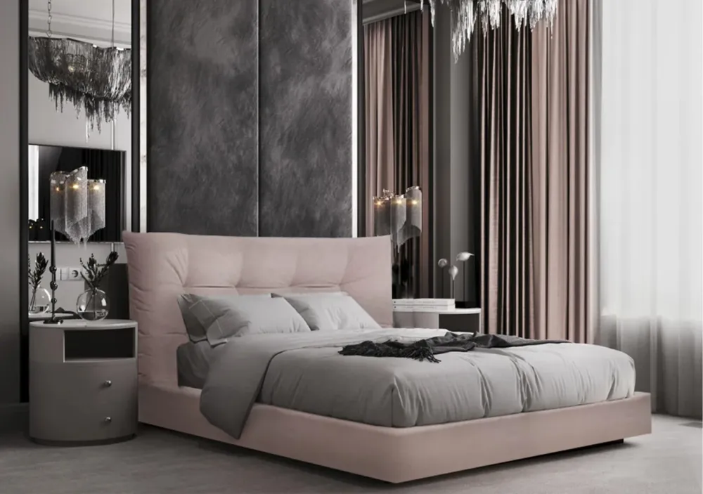 Кровать BNB Двуспальная Calypso Comfort 180 x 200 см Simple С подъемным механизмом и нишей для белья Розовый Киев - изображение 3