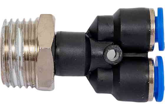 Фітинг Y-подібний для пластикових трубок 6мм із зовнішнім різьбленням 1/2" ROCKFORCE RF-SPX06-04 Одеса