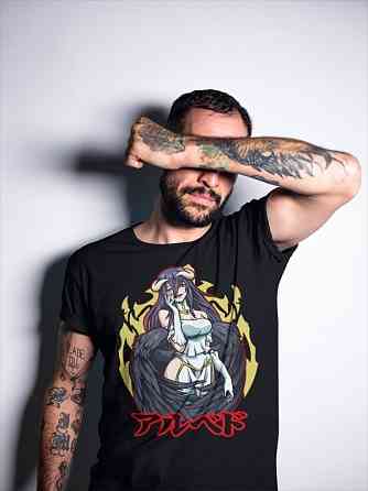 Футболка для мальчика аниме Оверлорд Аинз Ооал Говн оверсайз (рост от 165 до 180 ) Черний AnimeJ0484m Днепр