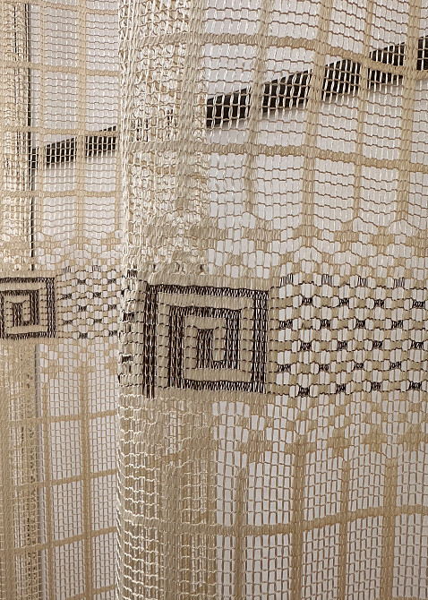 Тюль сетка VR-Textil Juli № 1151т Арка на кухню цвет какао с коричневым 300х150 см (53-0131) Киев - изображение 5