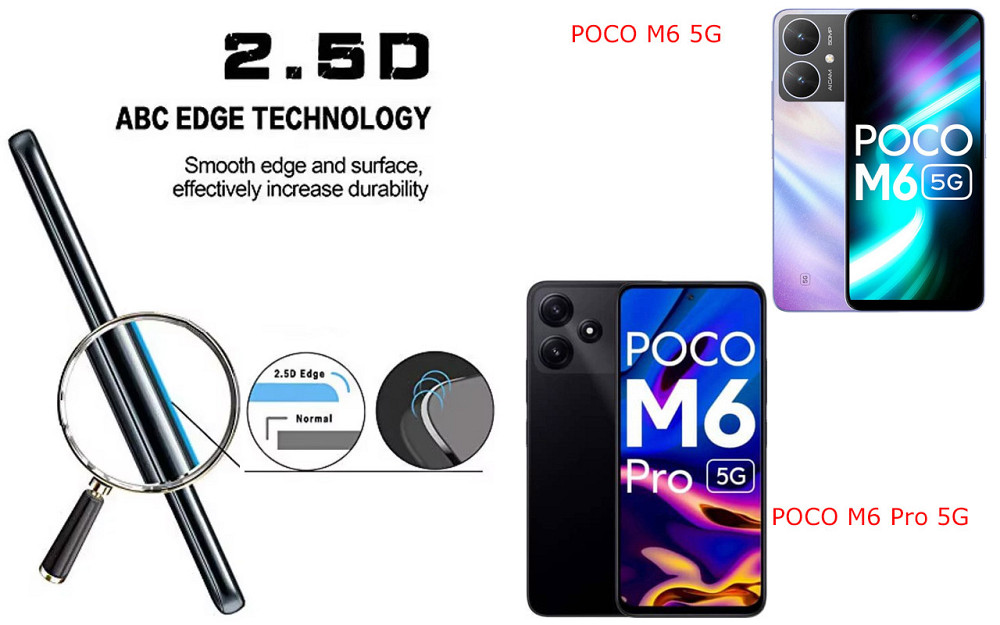 Захисне скло ArmorGlass для POCO M6 5G, POCO M6 Pro 5G – стійке до подряпин та ударів Київ - фото 2