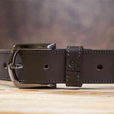 Ремень Grande Pelle Джинсовый Коричневый (11158) Винница