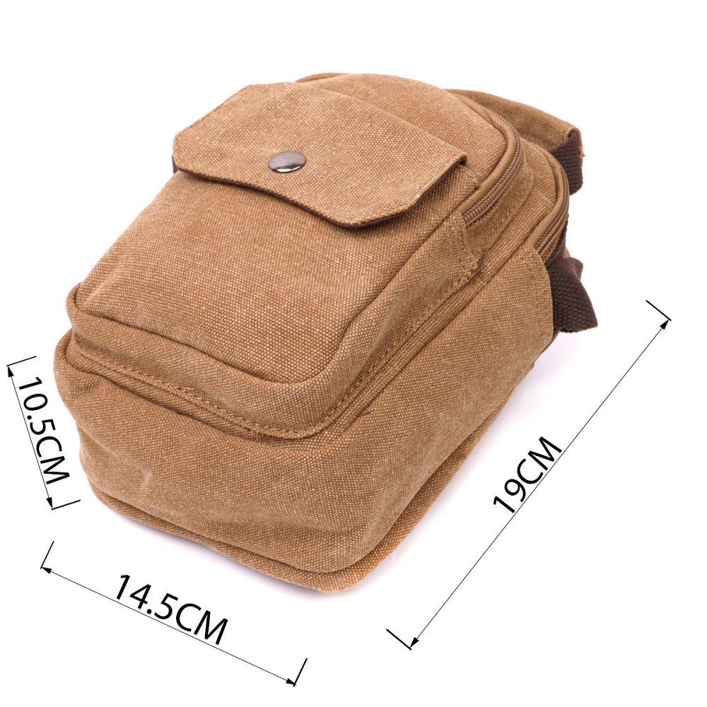 Отличная небольшая мужская сумка из плотного текстиля Vintage 22222 Песочный Киев - изображение 9