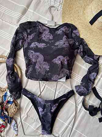 Купальник жіночий з прозорим топом зі східним орнаментом S Харків