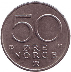 Монета 50 ері. 1978 рік, Норвегія.(АС) Полтава - фото 1
