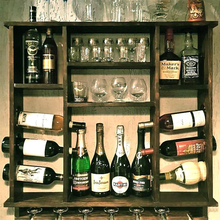 Настінна винна полиця "Сарома" мокко Миколаїв - фото 1