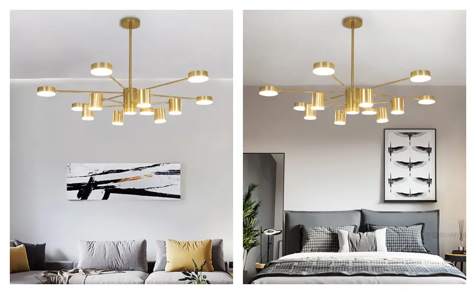 Светодиодная люстра Меркурий 8911 (Золотая) на 6+6 плафонов Винница - изображение 6