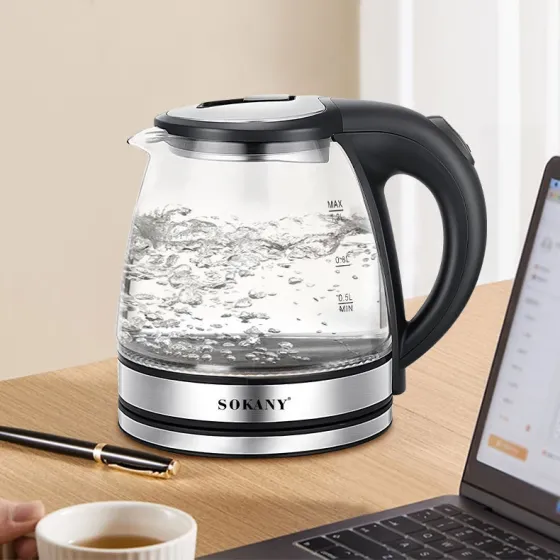Електричний чайник Sokany SK-SH-1059 1500Вт 1.2л з індикатором роботи та автовідключенням для будинку Одеса