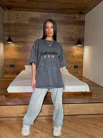 Женская оверсайз футболка с накатом в технике тай-дай трикотаж - 100% хлопок Одесса