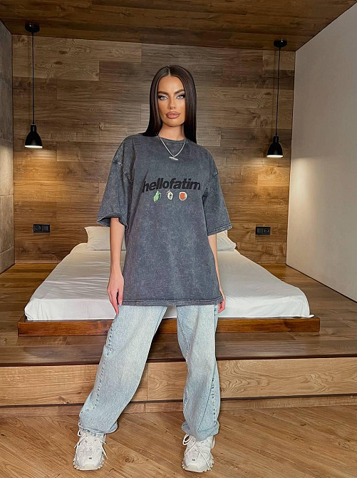 Женская оверсайз футболка с накатом в технике тай-дай трикотаж - 100% хлопок Одесса - изображение 2