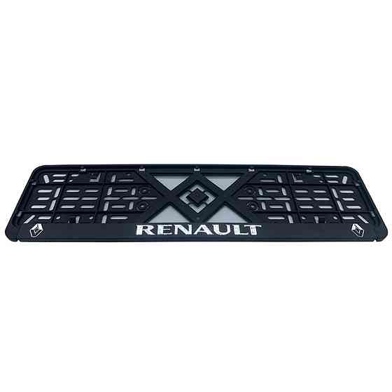 Рамка номерного знаку хром надпис Renault пластик чорна 1шт Київ