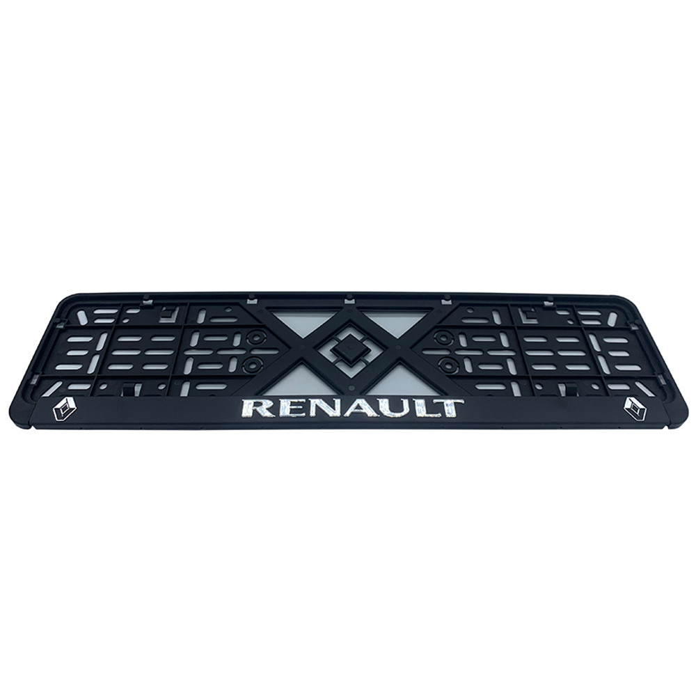 Рамка номерного знаку хром надпис Renault пластик чорна 1шт Київ - фото 1