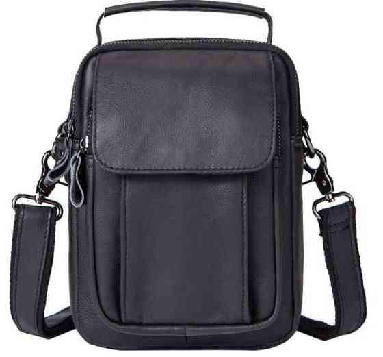 Сумка чоловіча шкіряна Vintage 14816 Чорна Київ