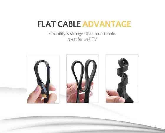 Кабель UGREEN ED015 HDMI Flat Cable 3m (UGR-50820) Київ