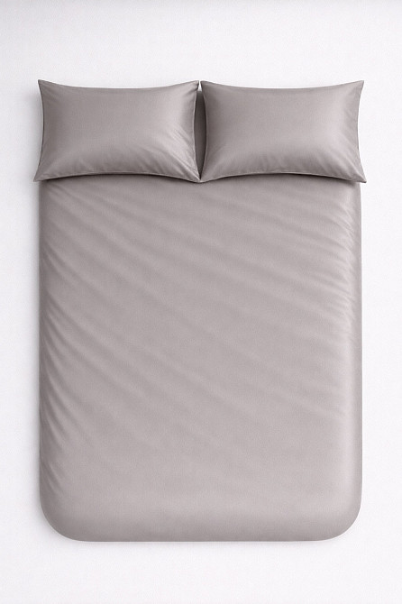 Підковдра на блискавці Ecotton полуторний 150х215 см із сатину однотонний кремового кольору 15-4503 Chateau Grey Коломия - фото 1